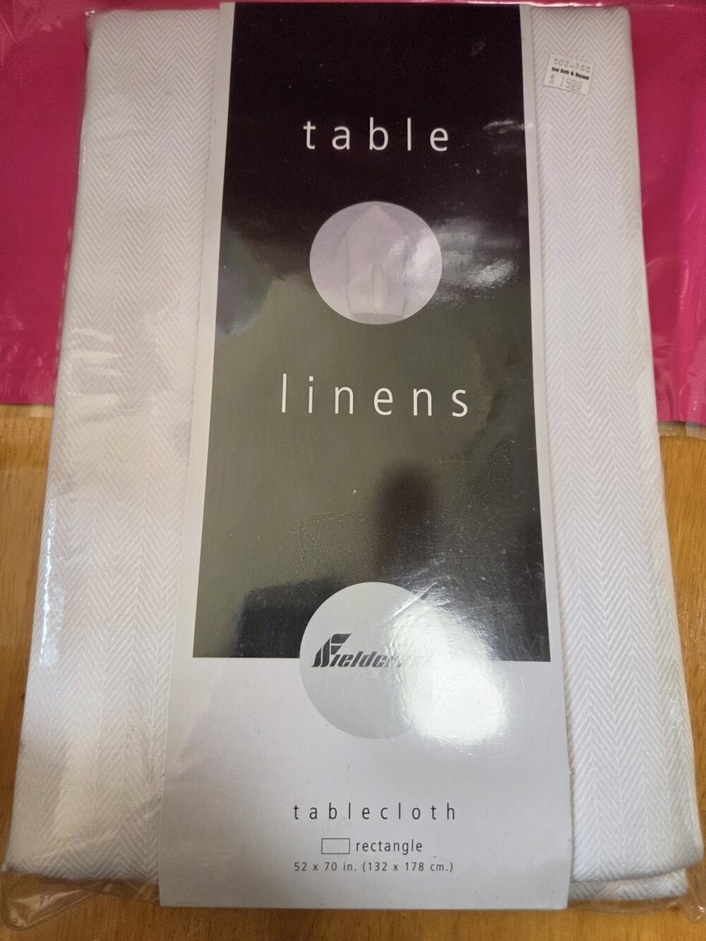 NOS Fieldcrest Table Linens Rectangle 52" x 70" White Cotton Blend Tablecloth